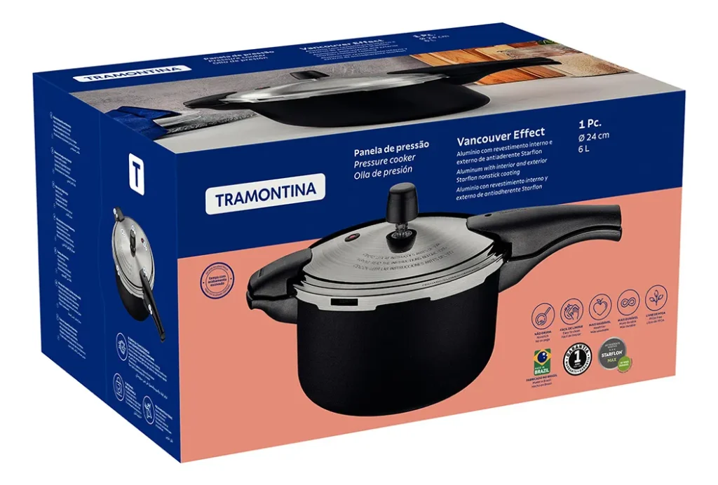 Panela de Pressão 24cm 6L Vancouver Effect Tramontina