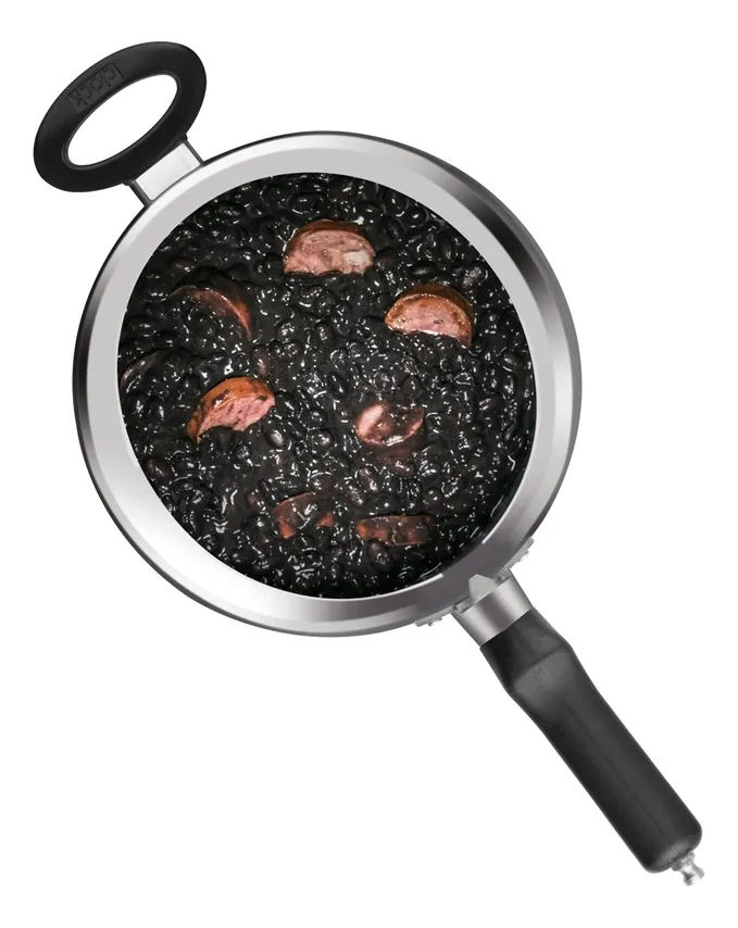 Panela de Pressão 3L Alumínio Polido 3 Sistemas Segurança Cabo Reforçado Clock