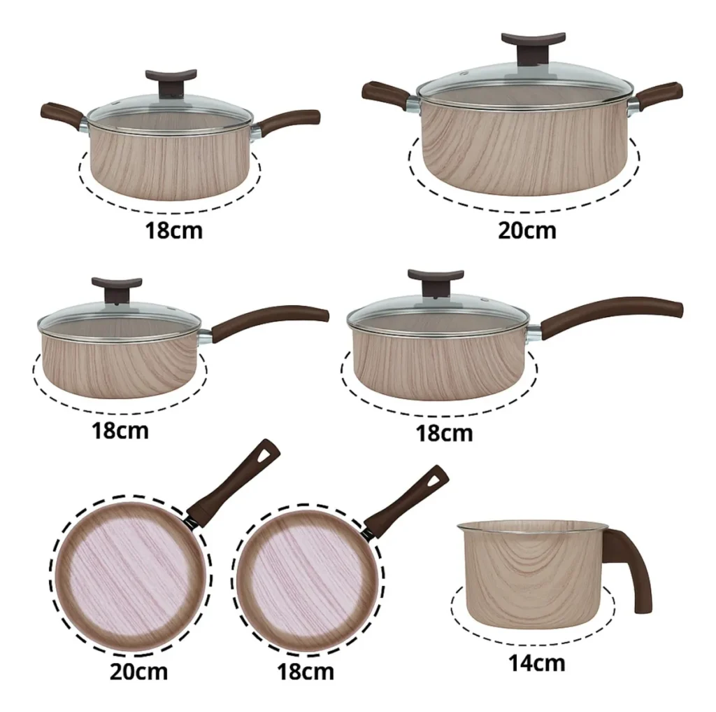 Jogo de Panelas Antiaderente 10 Peças Teflon Sahara – Ditália