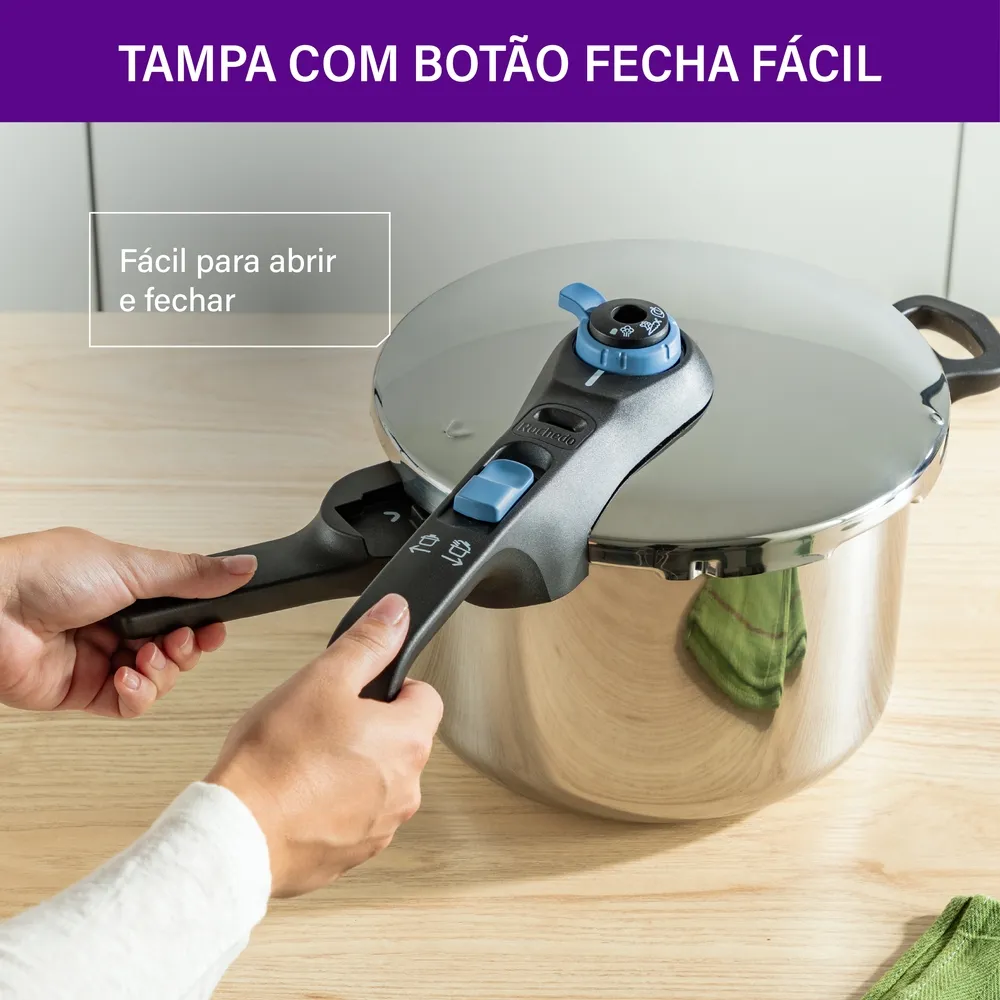 Panela De Pressão Rochedo Inox Trendy 4 litros Fechamento Externo