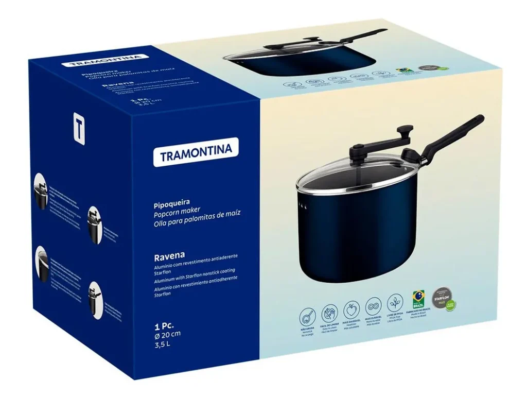 Pipoqueira Antiaderente Ravena 20 Cm Tramontina